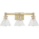 Barlon 3 Light 25.5 inch Vintage Brass Vanity Light Wall Light